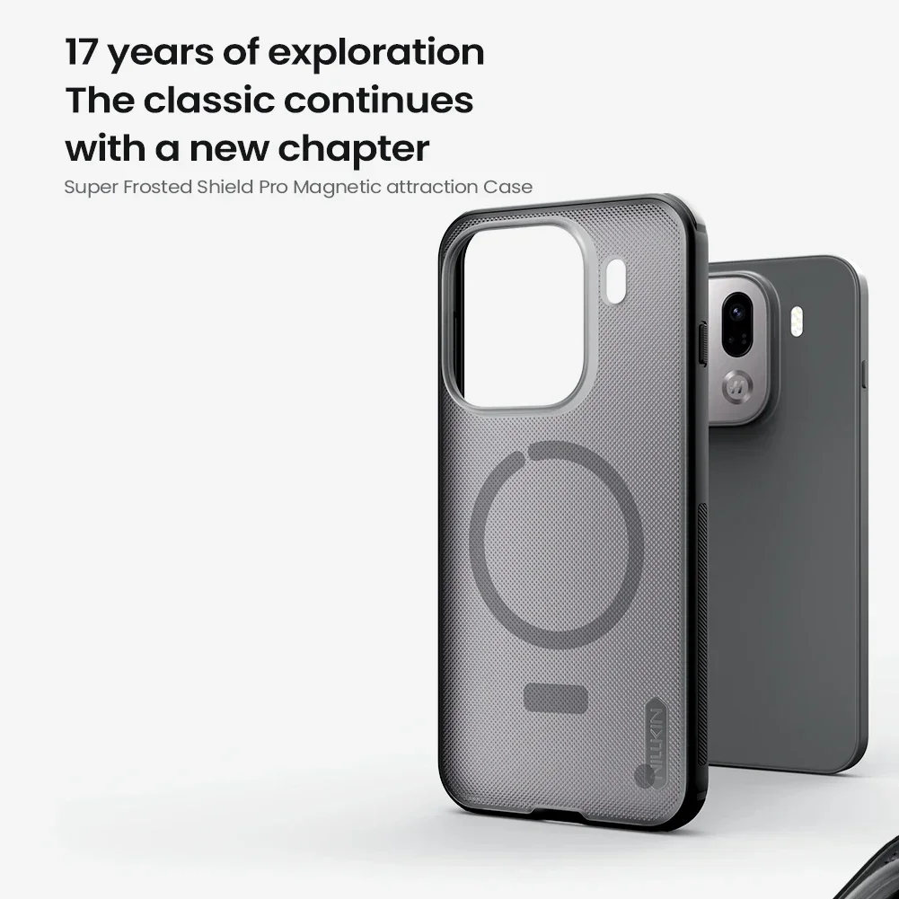 Nillkin Etui na telefon OPPO Find X9 Pro Find X9 Magnetic Super Frosted Shield Pro, odporne na odciski palców, odporne na wstrząsy, tylna obudowa — zdjęcie produktu 4