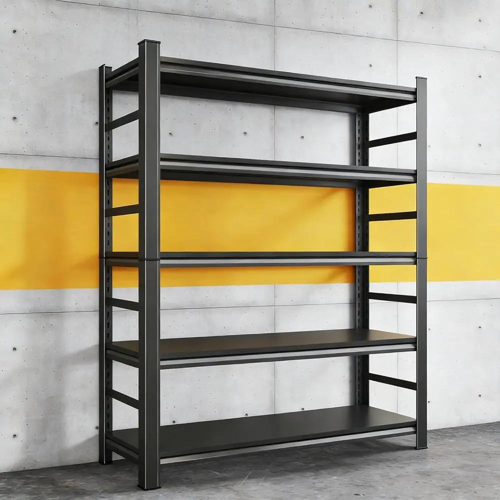 

5-ярусная промышленная стеллажная система для тяжелых нагрузок, грузоподъемность 3500 фунтов, 72В x 48Ш x 24Г дюйма, для гаража, кладовой, склада