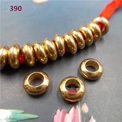 100pcs/Lot Pure Copper Large Hole Spacer Beads Handicrafts Handmade Crafts Gifts Jewelry Design DIY Accessories Brass Color