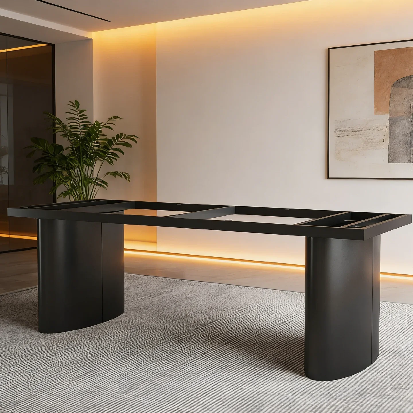 Modern simple round tube desk table leg bracket light luxury desk household dining table foot