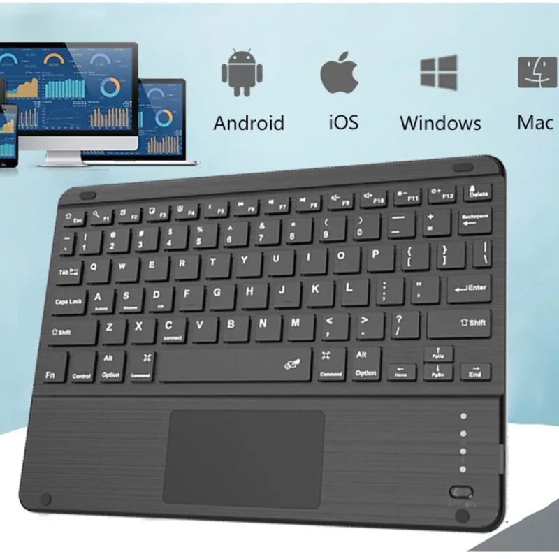 Wireless Bluetooth Rechargeable Keyboard 12 Inch Bluetooth Mini Slim Touchpad Mute Keyboard For iPad Phone Tablet Android/iOS