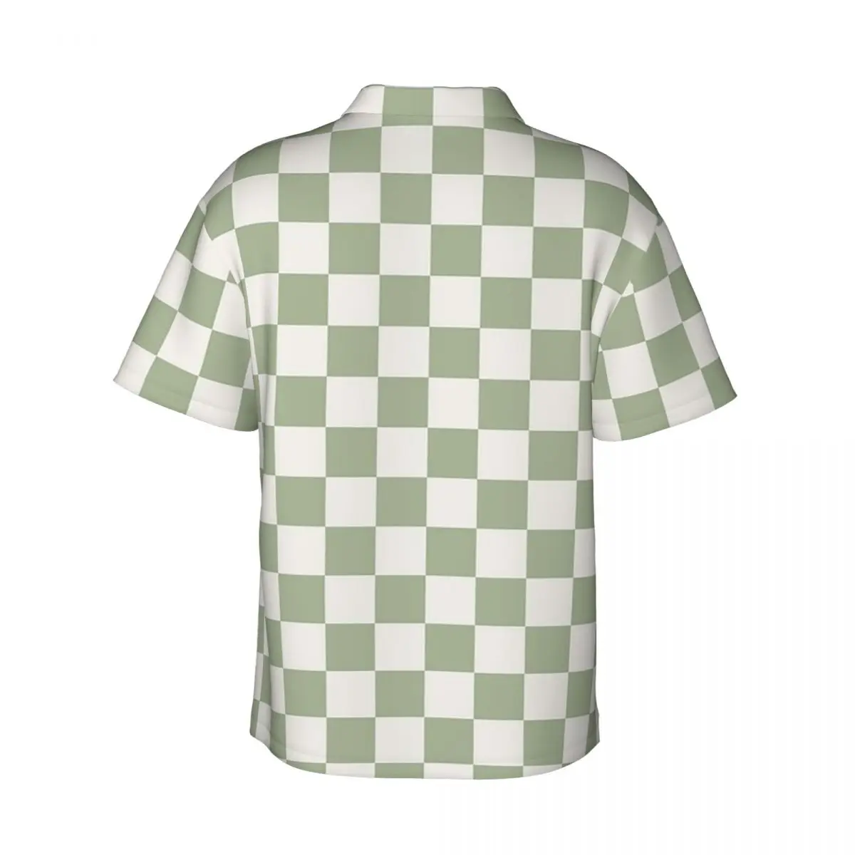 Checkerboard Mini Check Pattern Men's Shirts Hawaiian Short Sleeve Shirt Fashion Button Tops for Summer Beach