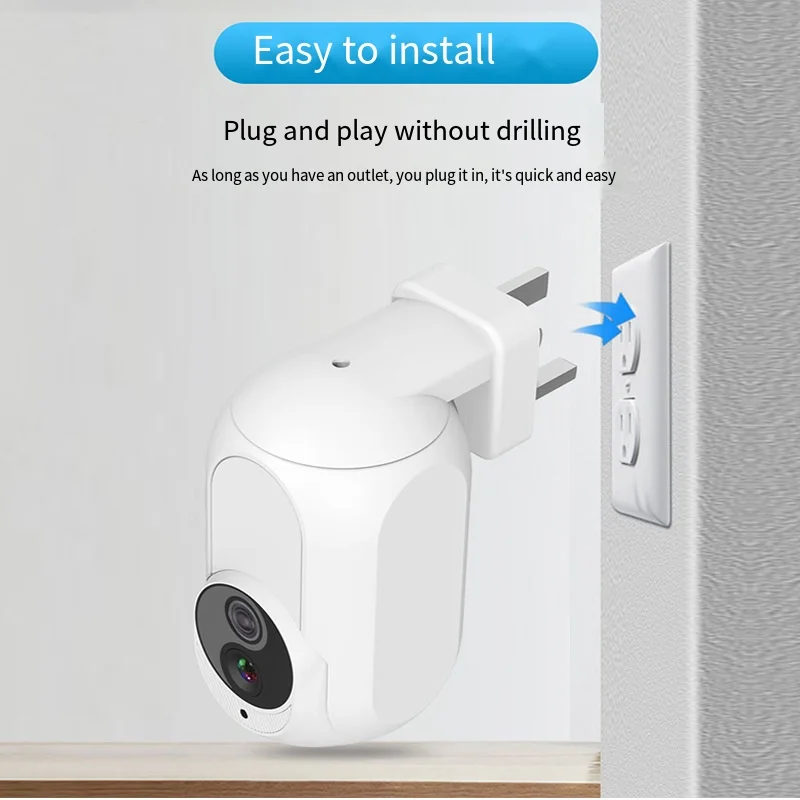 Tuya Wall Plug In Camera Wifi 360 ° 1080P Mini sorveglianza protezione di sicurezza domestica visione notturna lampada a LED luce telecamere IP