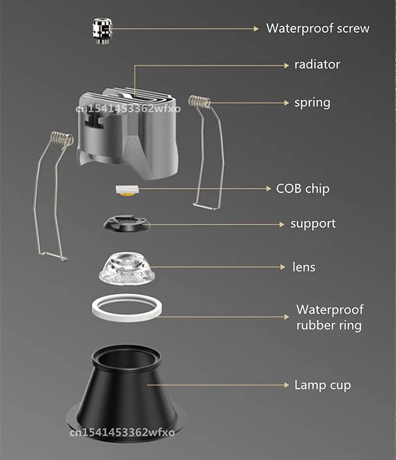 IP65 waterproof downlight LED spotlight Embedded COB ceiling light AC110V-220V bathroom kitchen balcony toilet lighting bulb - Image 6