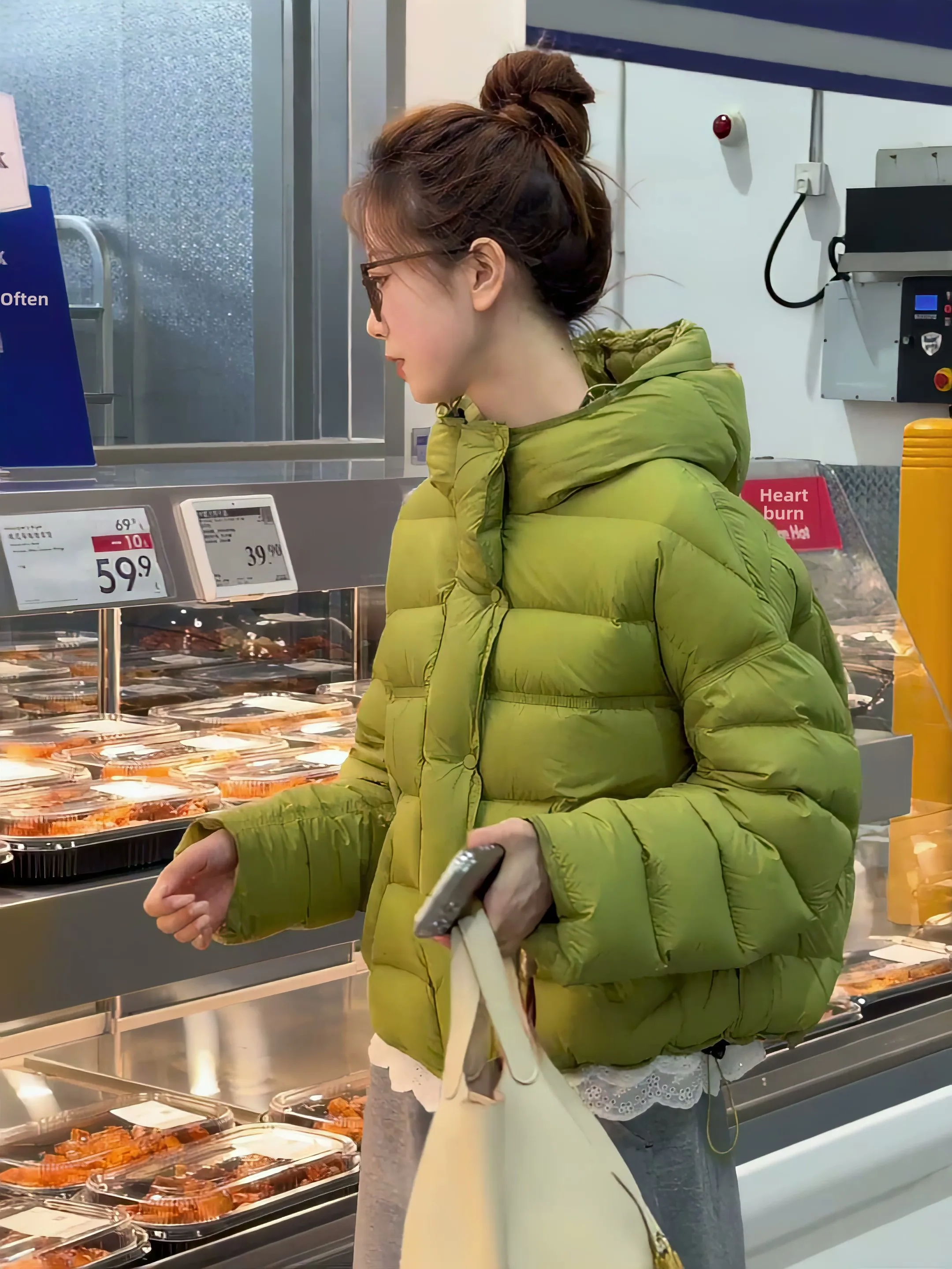 

Slimming een Puffball down Jaet Women's ort Coat Not Bulky Warm Winter Faion Korean Sle Du down Filled Coat