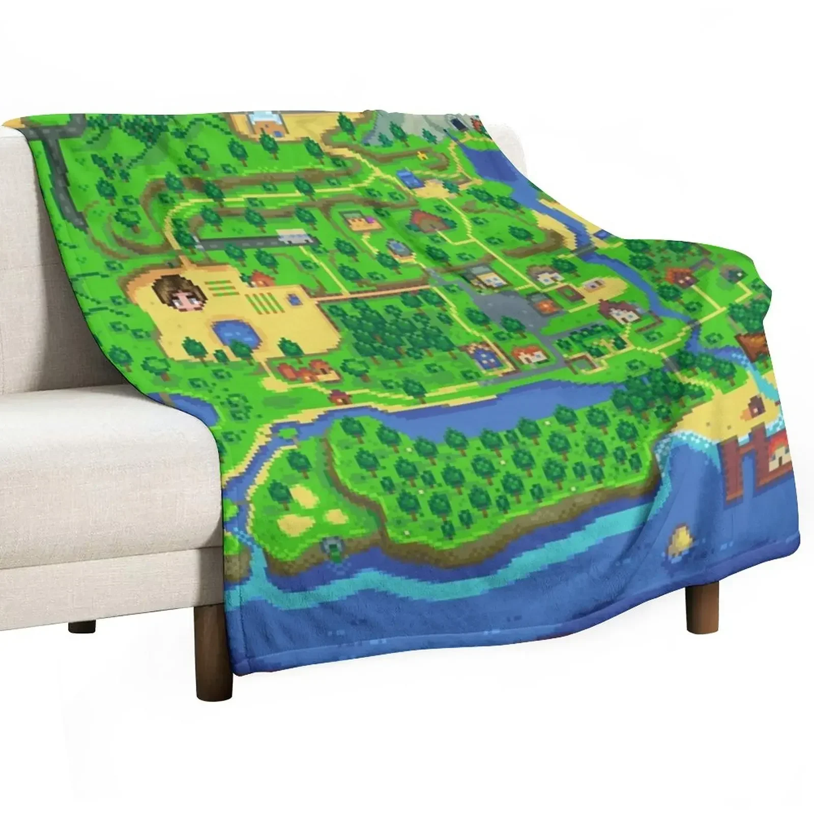 

Stardew Valley Map Throw Blanket Luxury Thicken Comforter Blankets