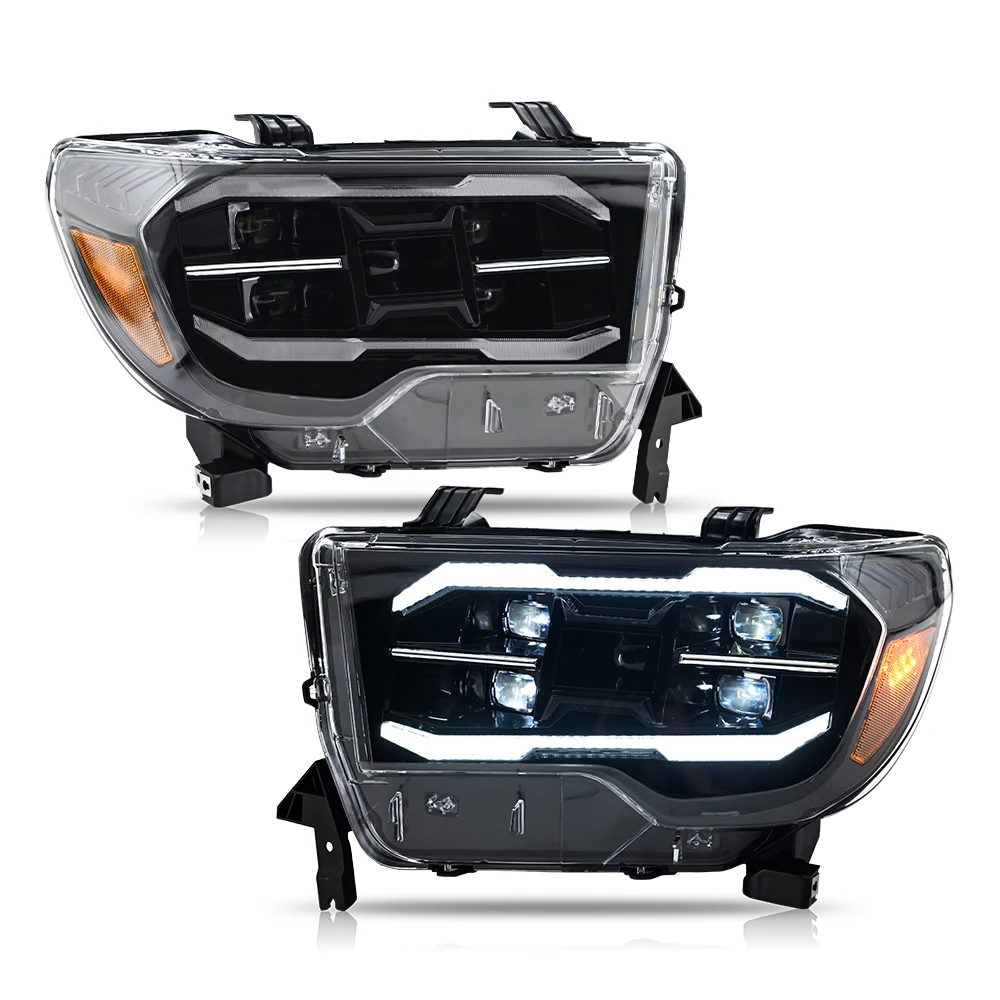 

Projector Led Headlights for 2007-2013 Toyota Tundra Sequential Turn Signal, DRL W/Dynamic Animation