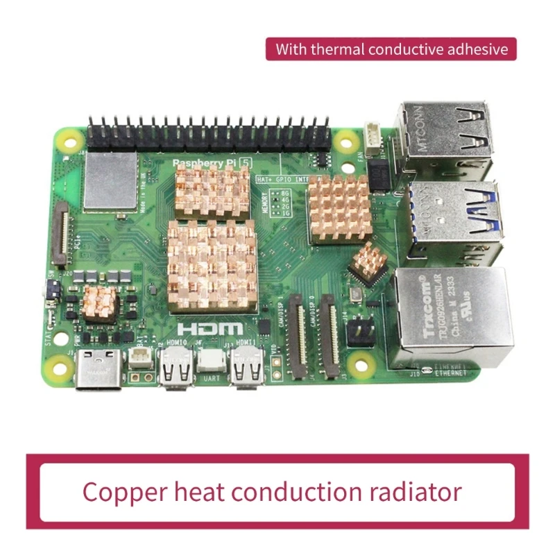 4/5PCS Radiator Pads Voor RPI 5 Board Computer Development Board Heatsink Koper Heatsinks Cooling Pads Dropship
