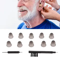 10pcs Sound Aid Replacement Domes Double Layers Sound Amplifier Earbud Tip for Resound Black Hearing Aids Earplug Domes Ear Care