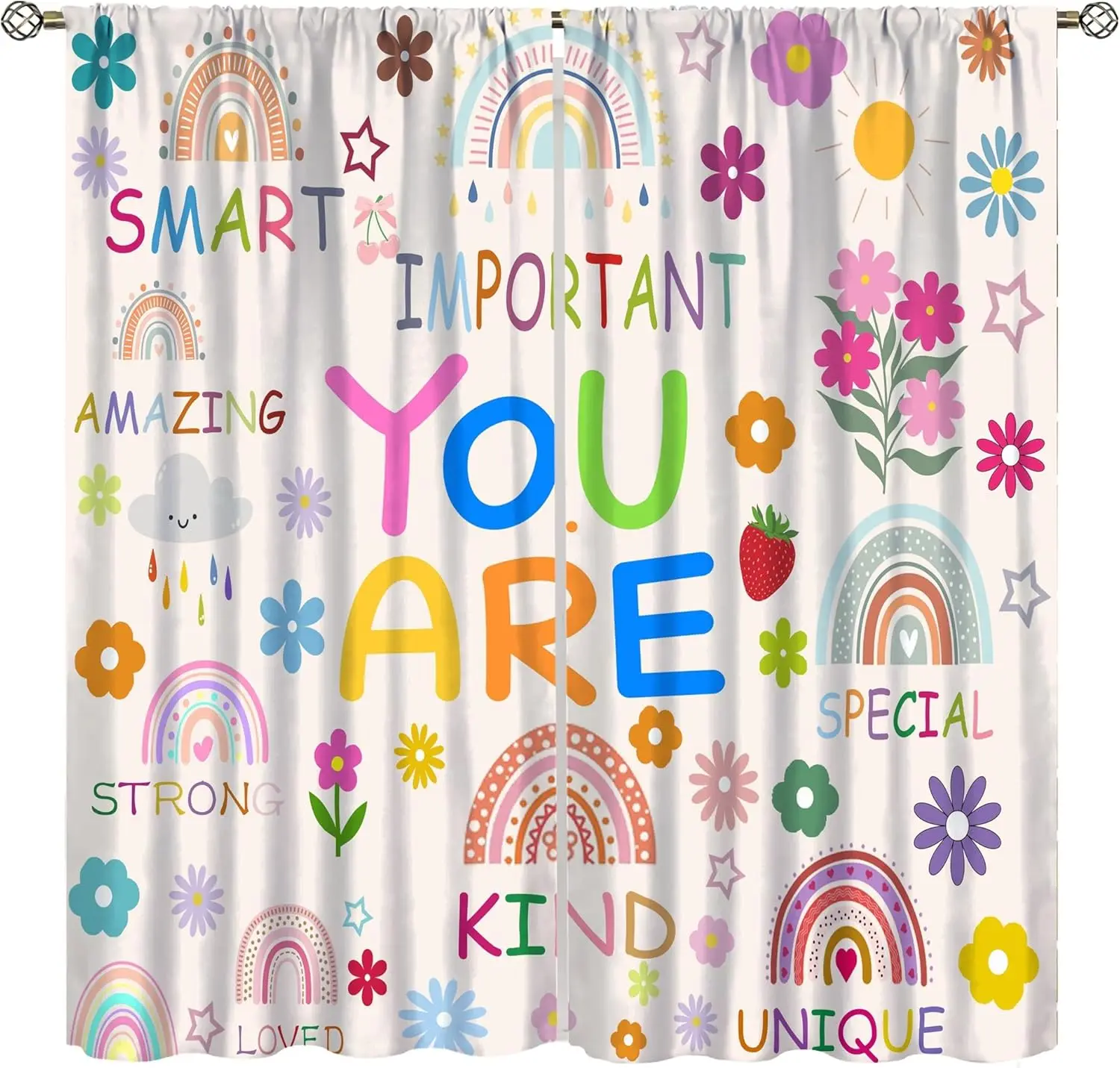 

Разноцветные шторы с цитатами, детские мультяшные шторы с милыми цветами и солнцем в стиле бохо-хиппи для окон, кухни, спальни, кафе, столовой
