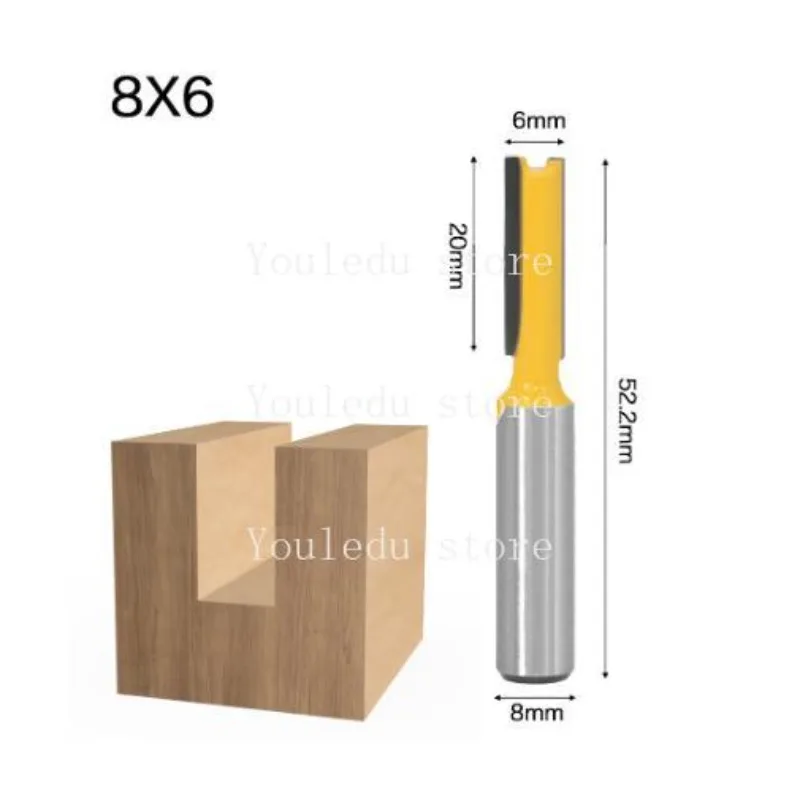 8mm Shank Wood Straight Knife Corner Router Bit Trimmer Cleaning Flush Milling Cutter Edge Woodworking Bit