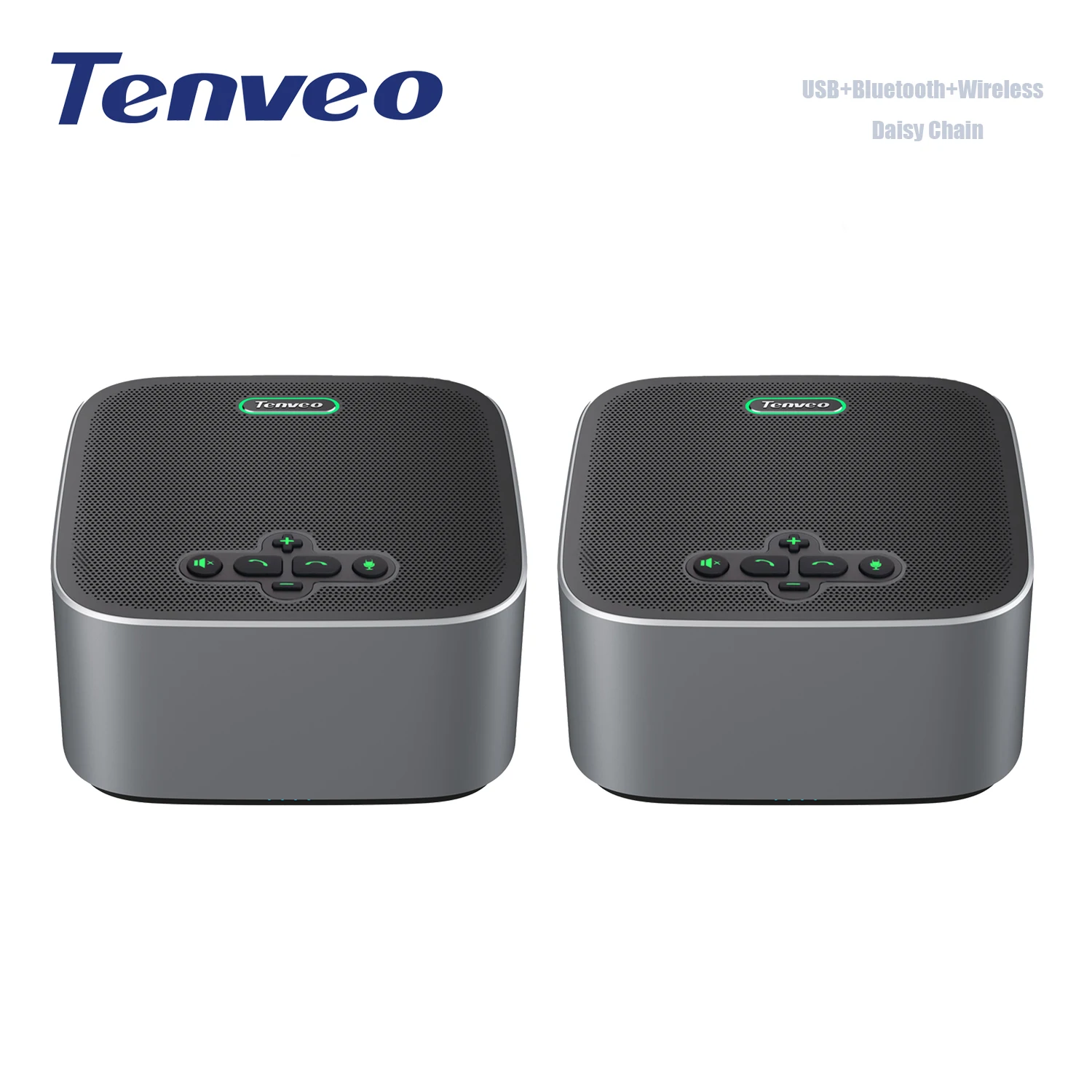 Tenveo M6W-CC Wireless Conference Speakerphone Disy Chain With 8 Omnidirectional Microphones 16ft(6m) Voice Pickup Radius