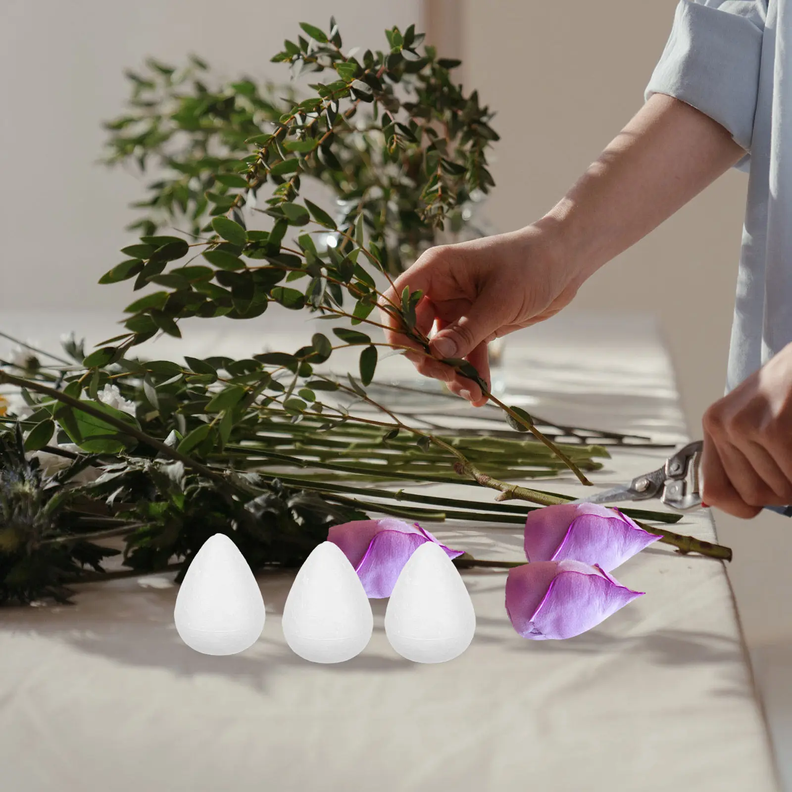 20Pcs Foam Flower Buds DIY Blank Craft Foam Buds Wedding Handmade Craft Ornament Party Decor Foams for Crafts Party Decors