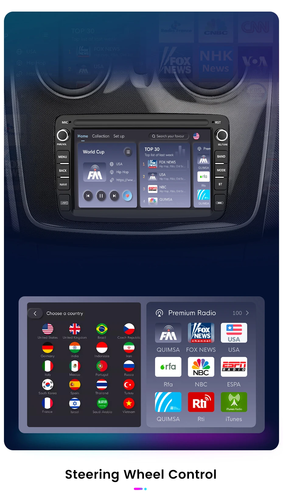 Junsun 7" Wireless Carplay Android Auto Autoradio für Renault Dacia Duster Sandero Dokker Logan Captur GPS RDS Multimedia Player – Detail 14