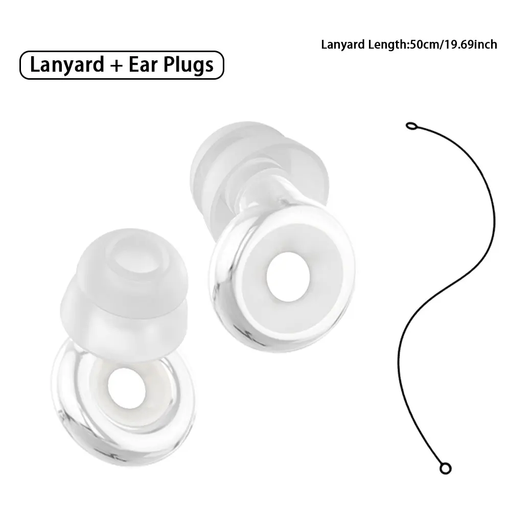 New Arrival Multi Function Double-layer silicone earplugs With Lanyard for Sleep Swimming Noisy Crowd Occasions