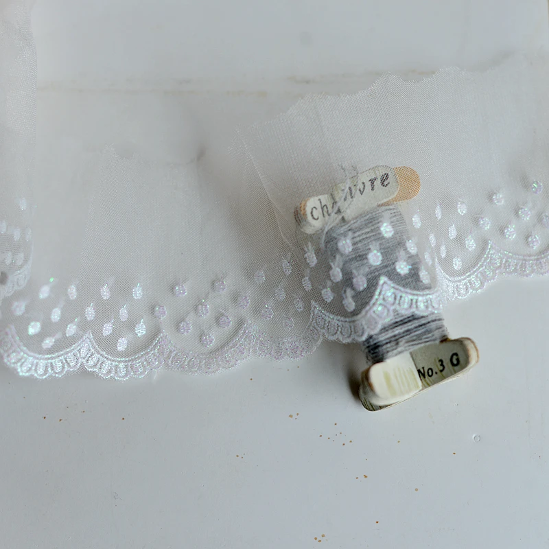 Star net yarn embroidery lace trim,floral lace trim for bridal veil,lace for DIY dress