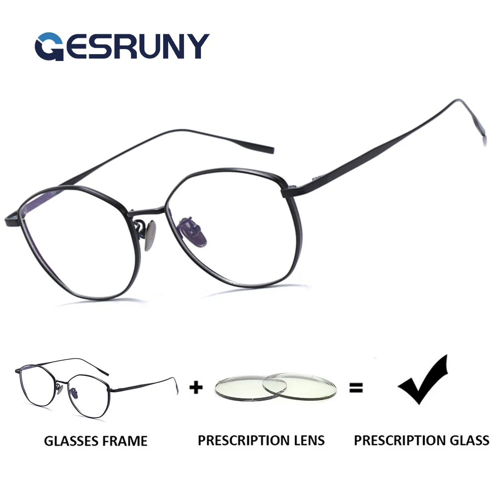 

Gesruny Prescription Progressive Glasses Men Women Anti Blue Light Photochromic Custom Eyewear Square Optical Myopia Eyeglasses