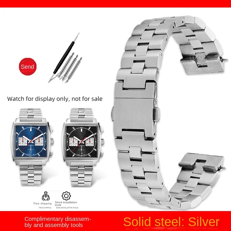 

For Tag Heuer Cbl2111 Cbl2115 Cbl2180 Stainless Steel Watch Strap 22mm Men's band Monaco Metal Watchband Folding buckle Bracelet