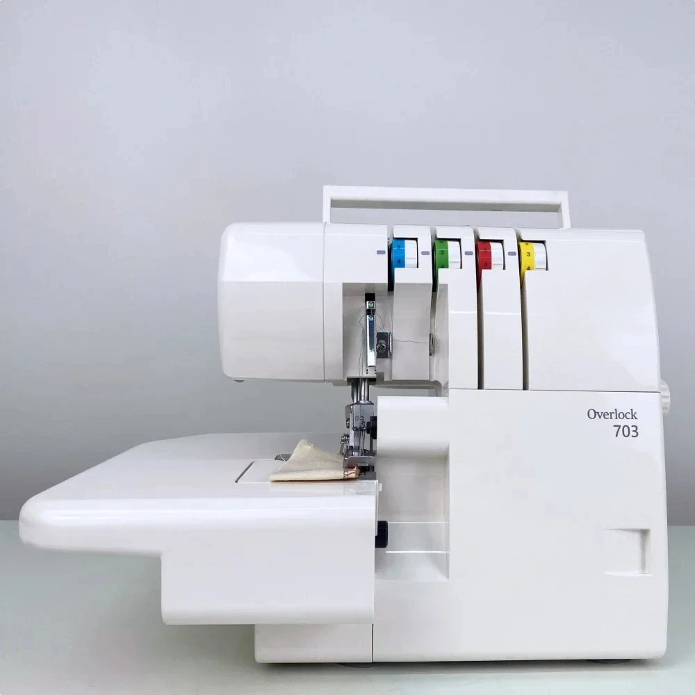 JUKKY 703 High-Speed Overlock Sewing Machine Easy to Operate with Overlock Stitch Formation Home Industrial Use Overalls Leather