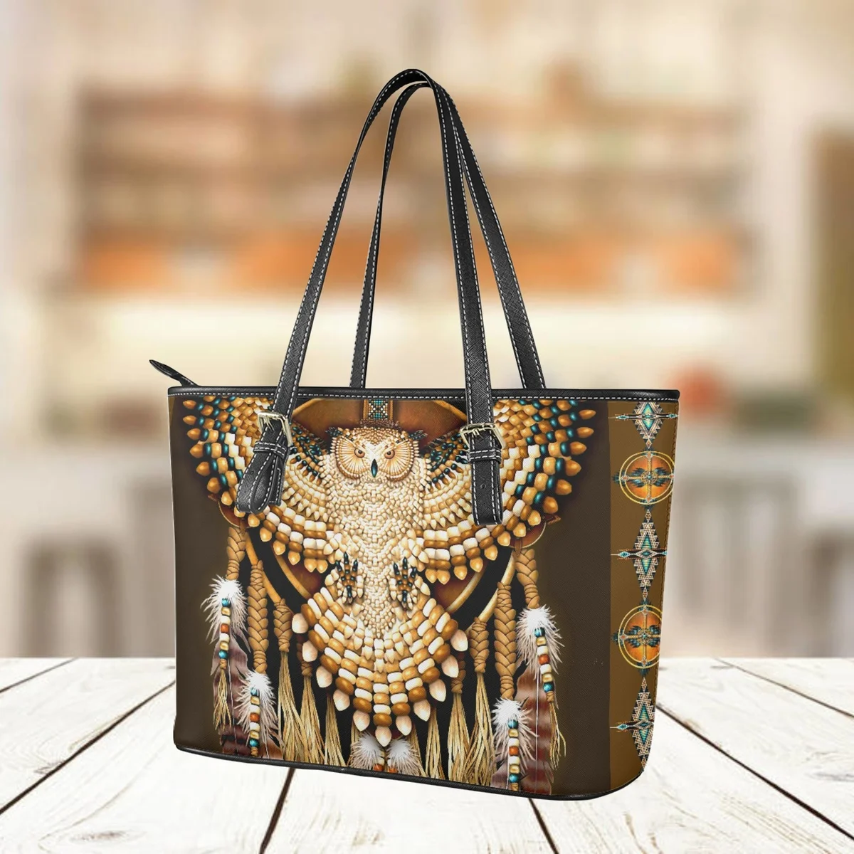 Classic Women Fashion Tote Bag Vintage Southwest Aboriginal Tribal Hummingbird Design Luxury Shoulder Bag Work Commuter Clutch