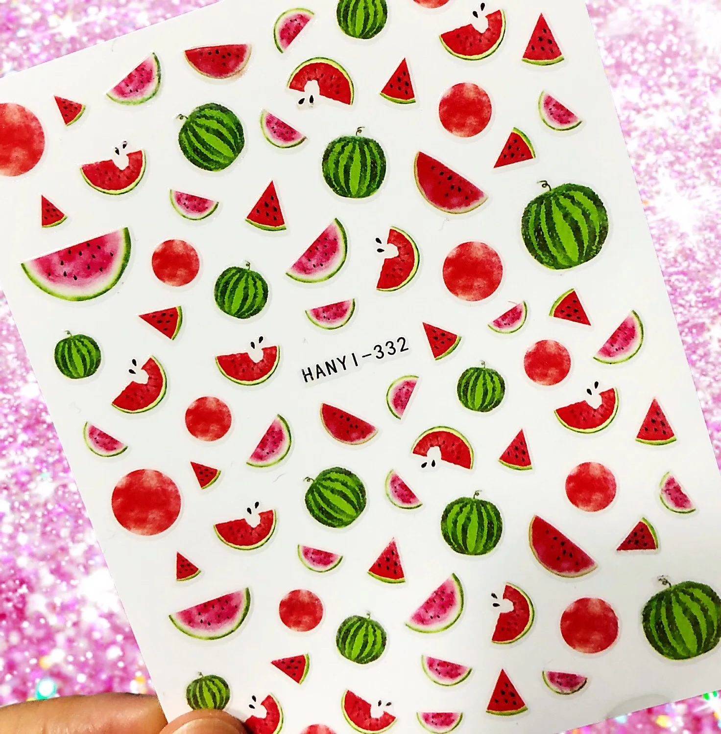 3D 네일 스티커 과일 레몬 해피리 오렌지 체리 백 글루 데칼 장식 네일 아트 도구 네일 장식품