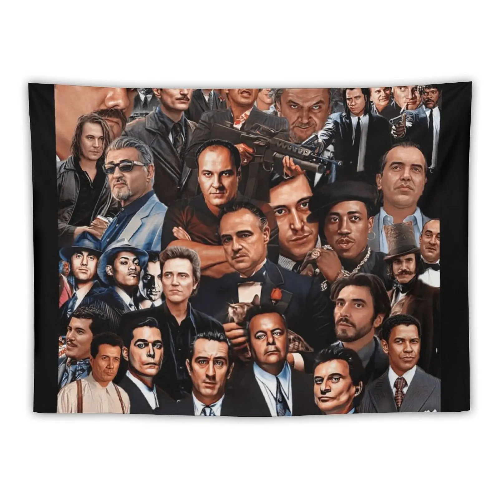 

Collage of Gangsters Tapestry Decorative Wall Mural Home Decor Accessories Tapestry