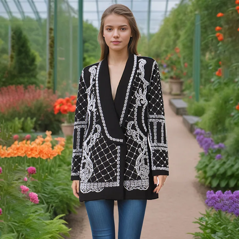 

Mingyuan's Light Luxury Suit Heavy-duty Nail Bead Slimming and Slimming Suit Jacket Women's Clothing