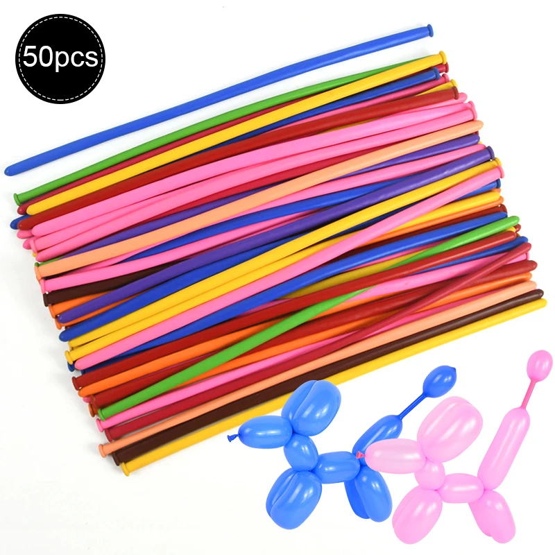 

50pcs Multicolour Magic Thickened Long Strip Balloon Latex Balloons Wedding Birthday Party Decoration Kids Favor Toys