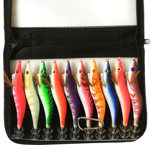 

Goture, 10 шт., светящиеся деревянные приманки для креветок, набор джиг-крючков с 3D глазами, крючки 2,5/3,0/3,5, светящиеся приманки для морской пресной воды, набор джиг-приманок