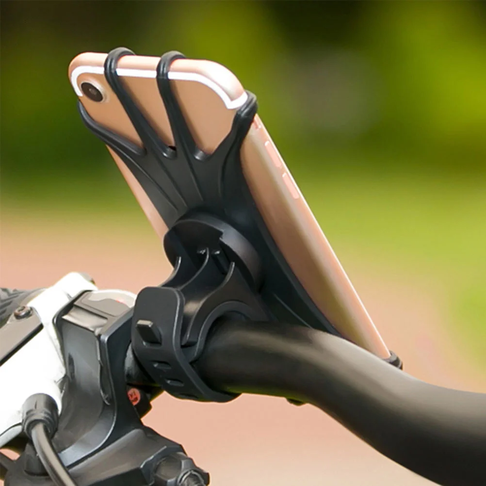 Silicone Handlebar Bracket Phone Band Mount for Bike Rotatable Stand Mobile Holder 360 Degree