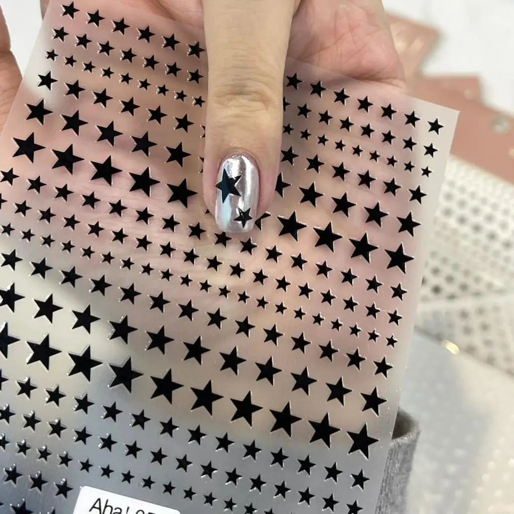 

1PC Y2K Satr Nail Art Sticker Pentagram/Cross Stars Nail Design Self-Adhesive for Women Girls Luxury Manicure Decoration 8*10cm#