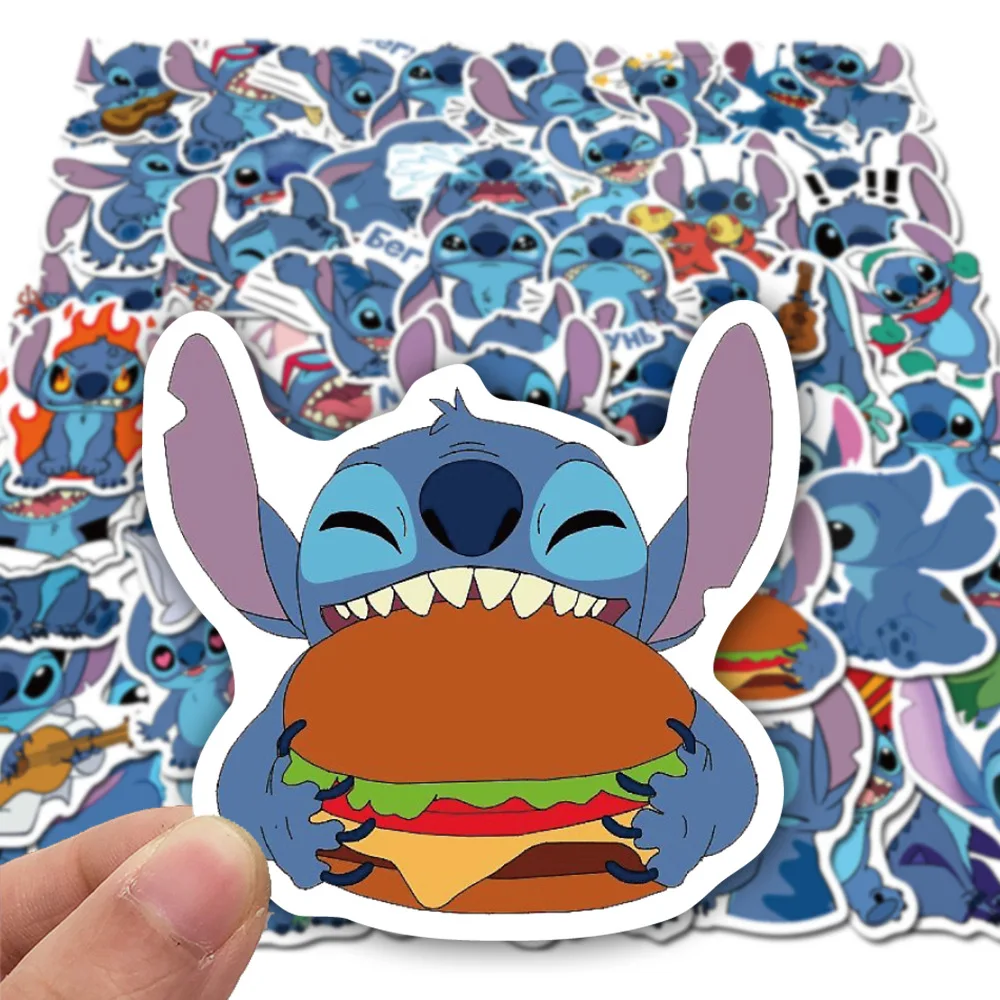 Disney Cartoon Lilo & Stitch Adesivos, Decalques DIY, Computador portátil, Mala, Carro, Caderno, Decoração Kawaii Adesivo, Brinquedo do miúdo, 10