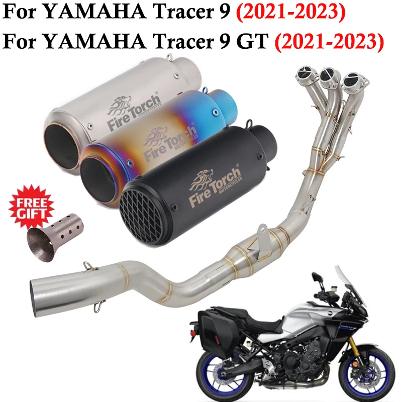 Full Systems For Yamaha Tracer9 Tracer 9 GT 2021 2022 2023 Motorcycle Exhaust Escape Modified Front Link Pipe Muffler DB Killer