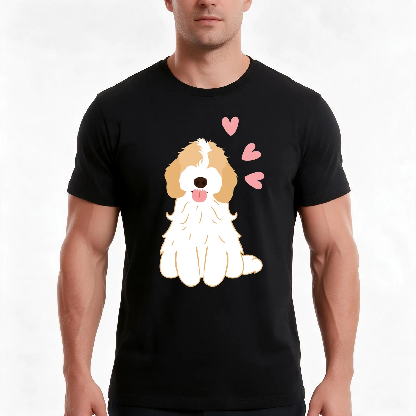 LOVE Blenheim Apricot Gold Cockapoo Cavapoo Cavoodle T-Shirt Summer Casual Cotton Tee Oversized Streetwear Tops 100% Cotton