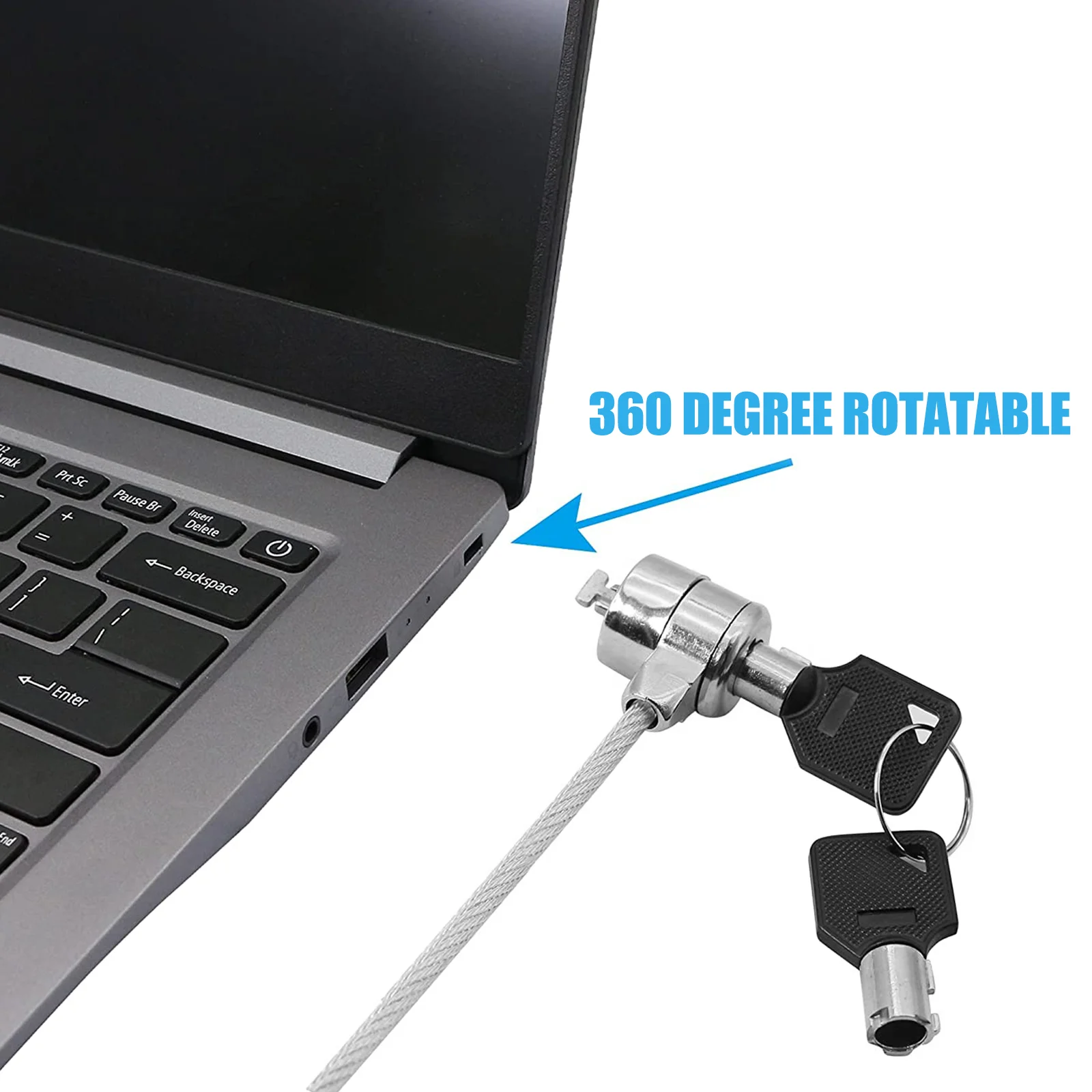 2 Sets Laptop Lock Computer Accessory Portable Keyed Security Locks The Notebook for Monitor Cable Locking Anti Theft Tablet