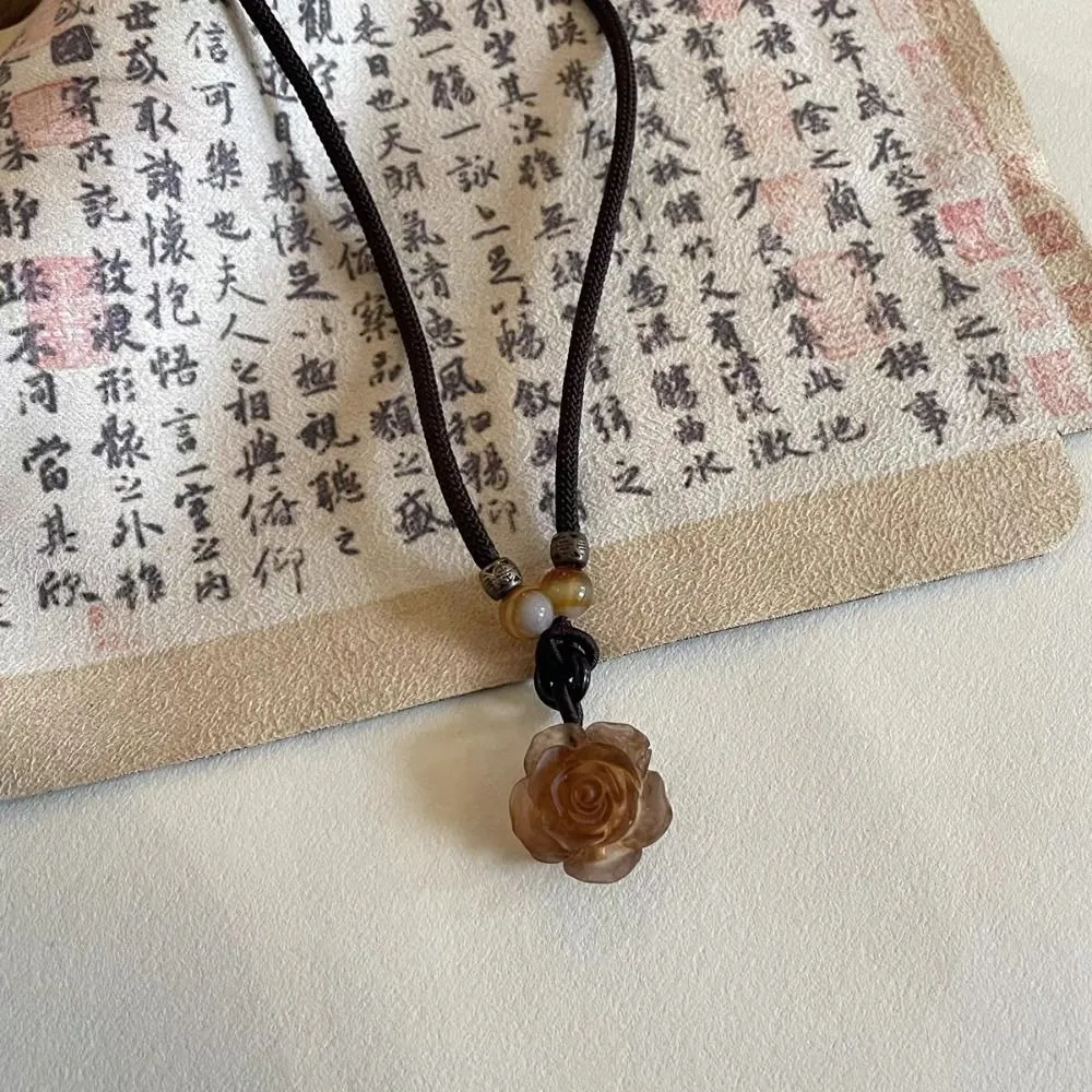 

Exquisite Ethnic Camellia Stacking Necklace Chain Vintage Flower Beads Necklace Chain Choker Jewelry Round Pendant Necklace Men