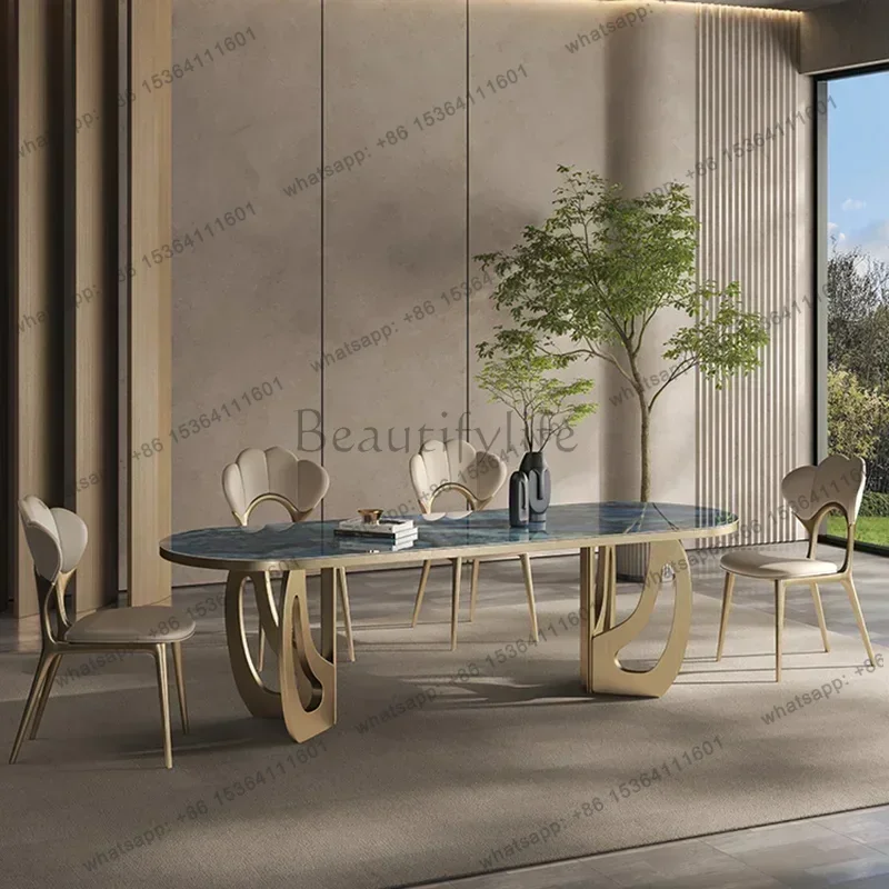 zj.luxury Kitcjen Dining Table Set 6 People Desk legs metal Marble Dining Table Coffee Multifunctional mesa comedor home furnitu