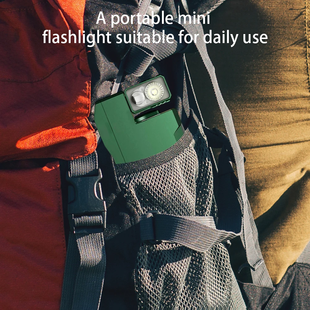 LED Flashlight Mini Flashlight Rechargeable 180 Degree Rotating Flashlight EDC Pocket Flashlight for Outdoor Emergency