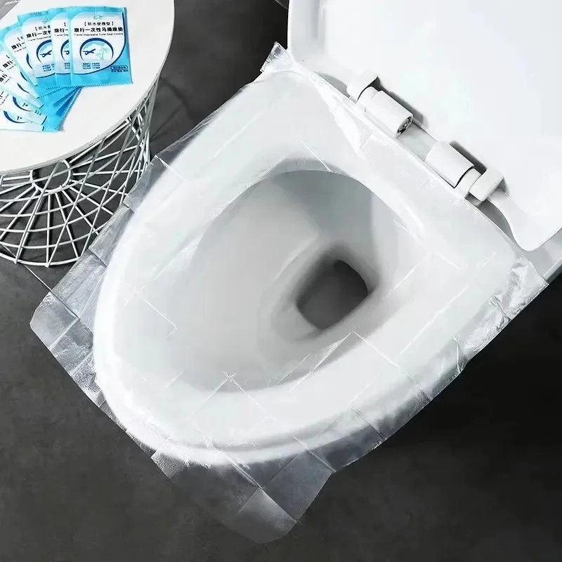 20-120PCS Biodegradable Disposable Plastic Toilet Seat Cover Portable Travel Bathroom Toilet Paper Pad Bathroom Accessories