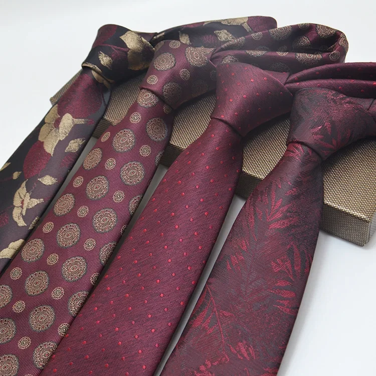 Polyester Slim Fit Necktie Elegant Wedding & Business Ties for Grooms Men's Formal Workplace Man Neckwear Cravat Accessories