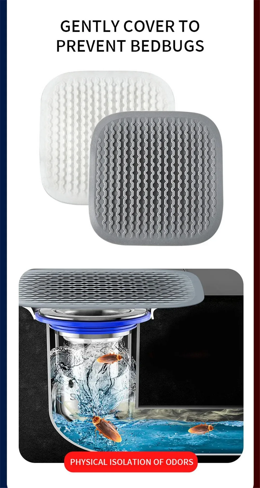 kkjoy Anti-Verstopfungs-Abflussfilter, flexibler Silikon-Haarfänger für Dusche, Badewanne, Bodenablauf, täglicher Gebrauch – Detail 9