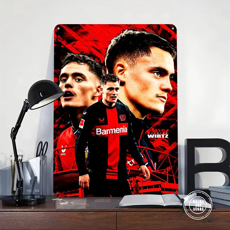 Florian Wirtz Football Pos Printed Poster Customized Retro Wall Art Vintage Metal Tin Signs for Bedroom Decoration Gaming House