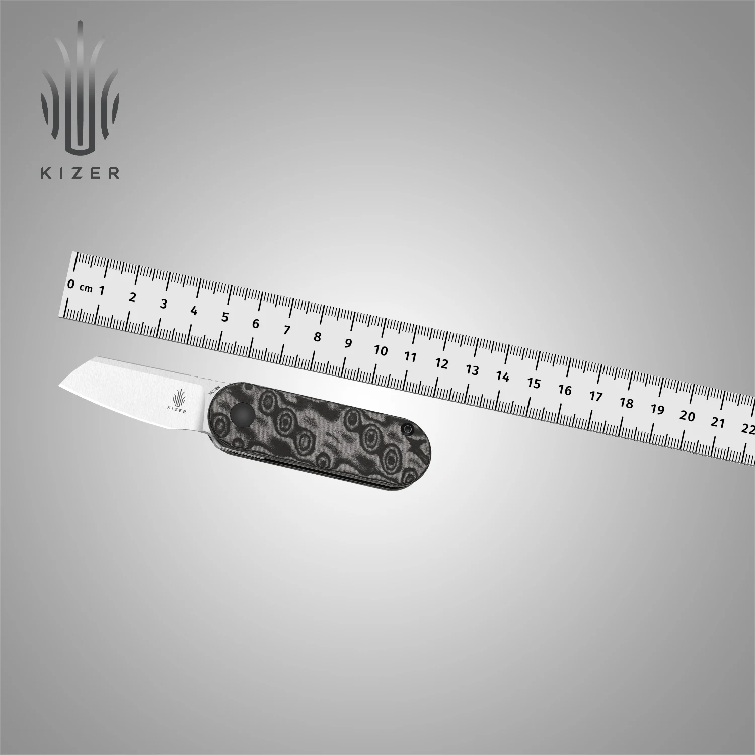 

Kizer Small Pocket Mini Bay V2583A6 vortex pattern micarta Handle With 14C28N Steel Blade