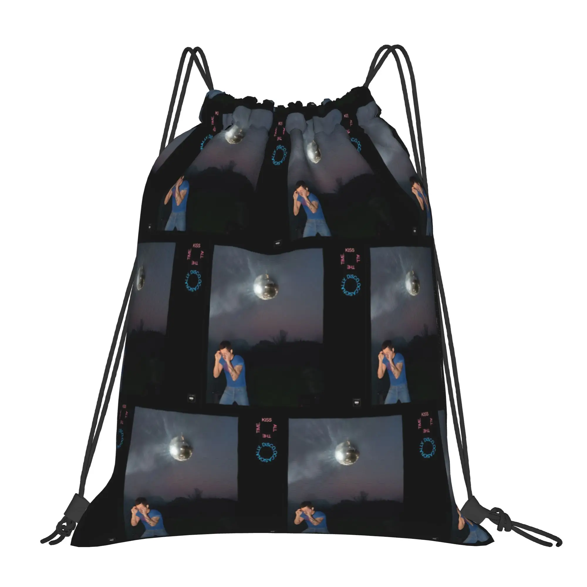 Kiss All The Time Disco Bag Drawstring Backpack Gym Sackpack  Harrys Singer Styles String Bags for Exercise 36cm (W) x 43cm (H)