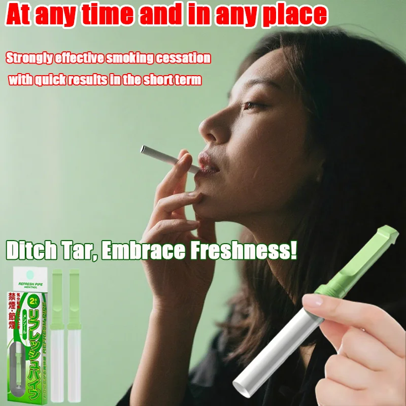 

Non-Electric Quit Smoking Aid - Herbal Mint Sticks with Ginseng/Eucalyptus, Reduce Cravings in 3 Mins, Discreet for Work