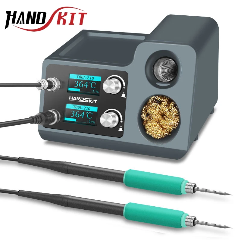 T210 Soldering Station Dual Handle Solder iron OLED Digital Adjustment Auto Sleep SMD Rework Repair JBC 115 Welding Tools