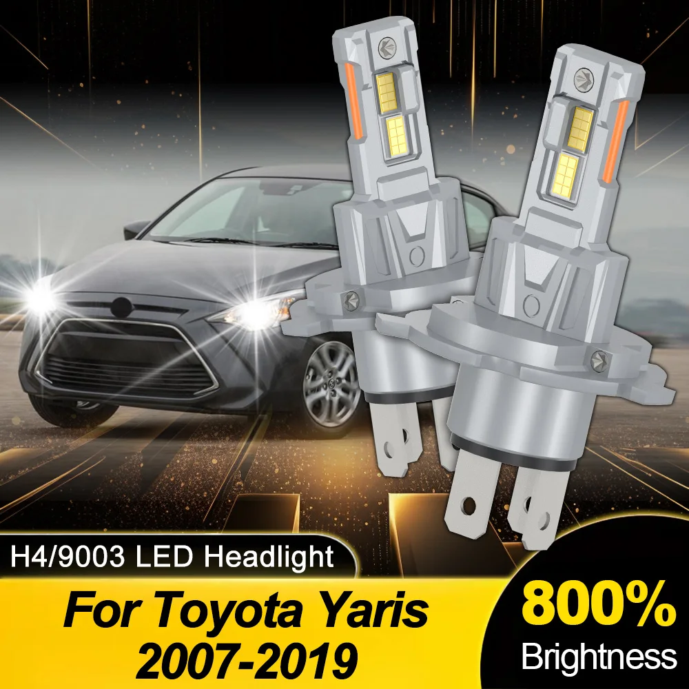 

200W LED Headlight Bulbs H4 Canbus Wireless Mini Diode 6000K White 40000LM For Toyota Yaris 2007-2019 2018 2017 2016 2015 2014