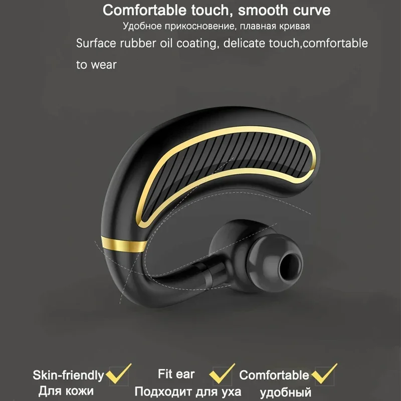 Headphone High Qulity Flexible Light Weight Headset For Android IOS New Bluetooth Headset Hanging Ear Business Sport Wireless