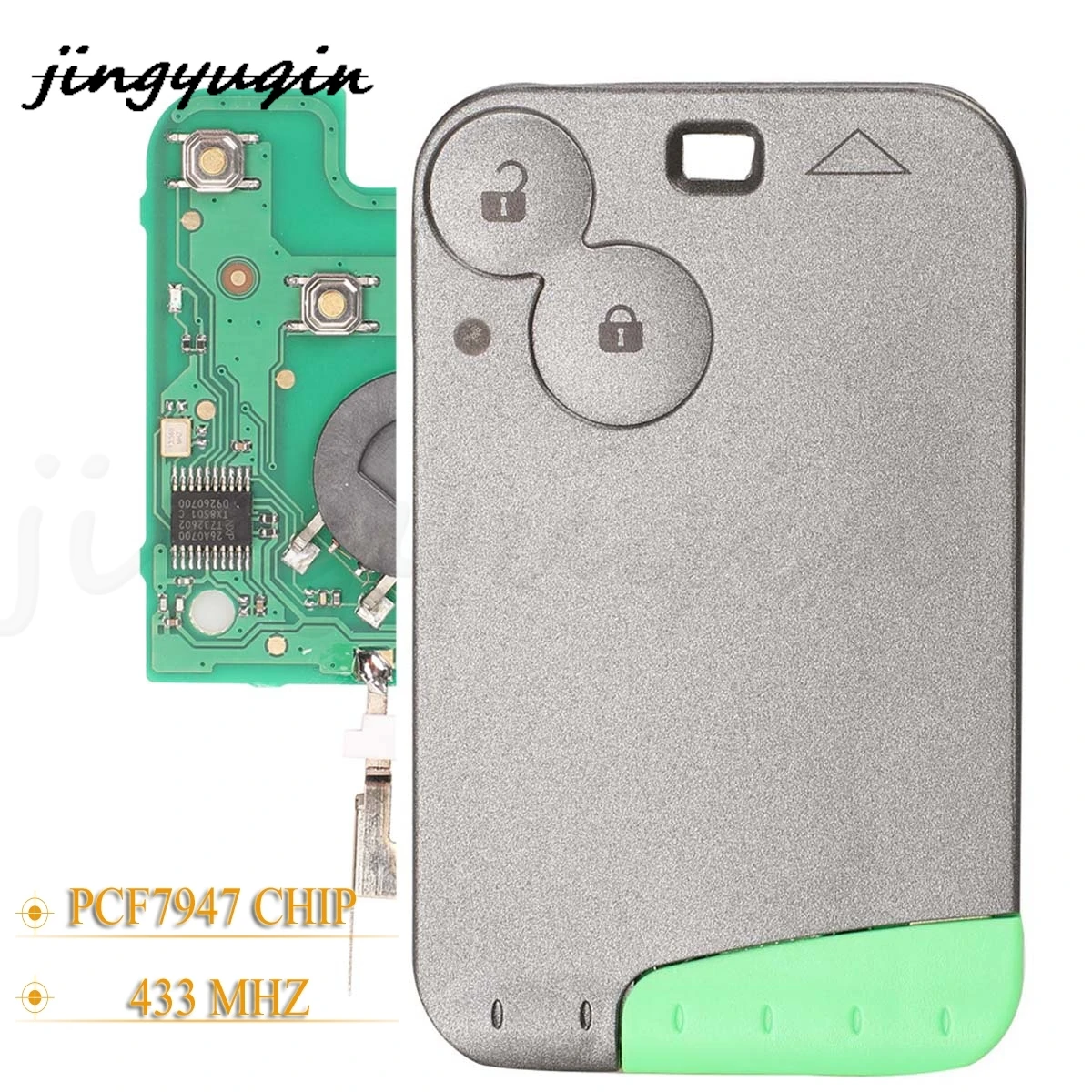 jingyuqin  2 Buttons Smart Car Key 433Mhz ID46 PCF7947 For Renault Laguna Espace 2001-2008 Vel-Satis Remote Card Fob Car Styling