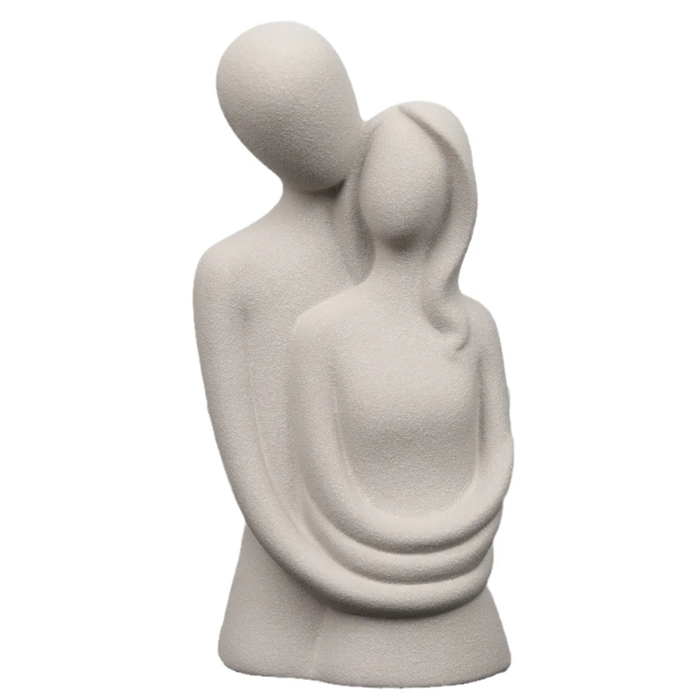 

Nordic Abstract Statue Small Sculpture Lover Hugging Couple Figurines Thinker Character Ornaments Ceramic Living Room Decoration